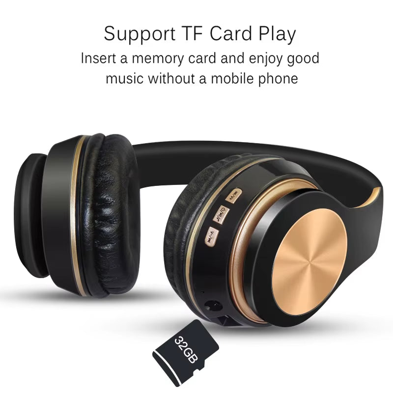 Bluetooth 5.0 Gaming Headphones Blutooth T5 Music Foldable Earphone Bluetooth Wireless Earphones for Phone Wired Headset Gamer