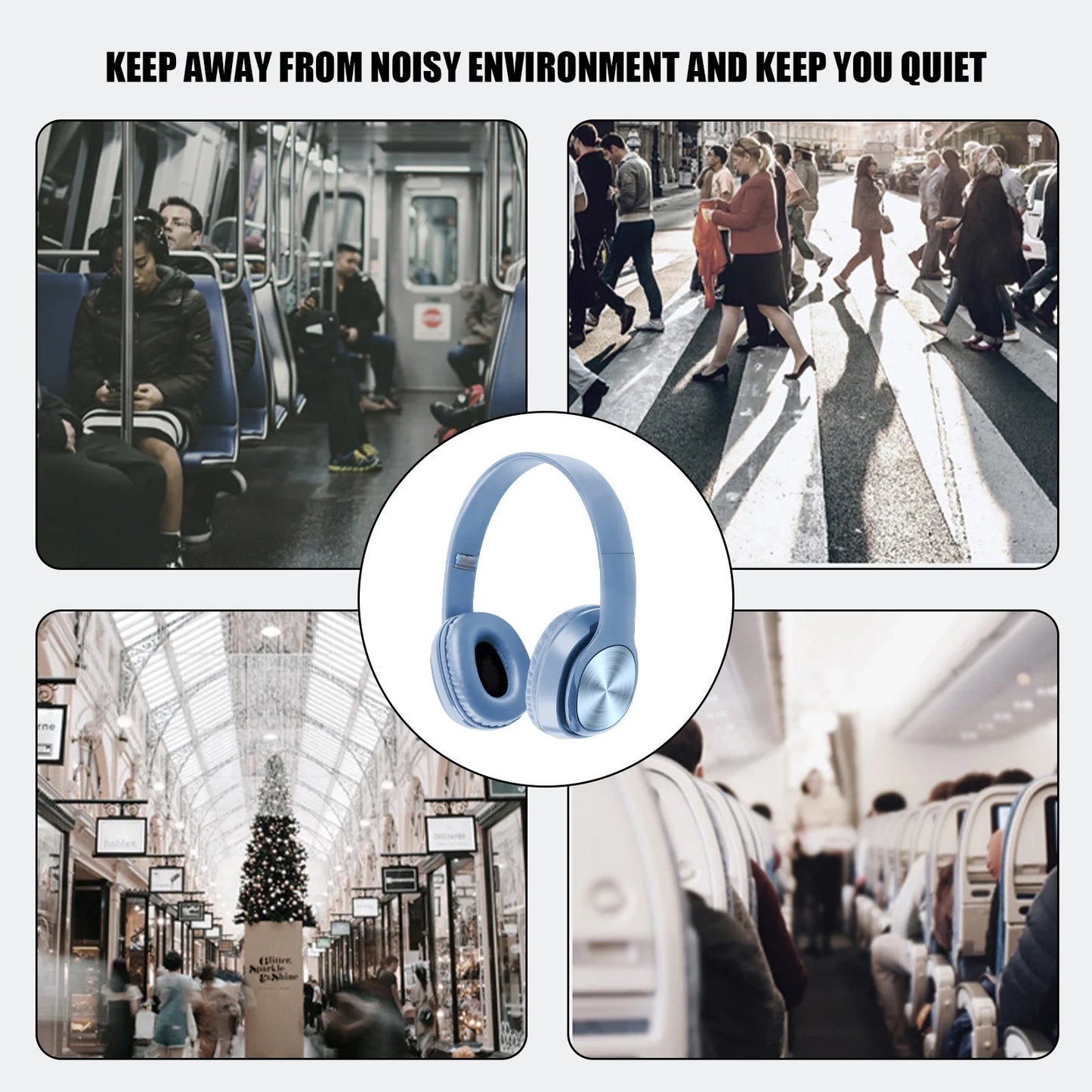 Christmas Gifts Clearance! Over-Ear Headphones Lightweight Folding Stereo Bass Headphones with 1.2M Cord, Portable Wired Headphones for Smartphone Tablet Computer