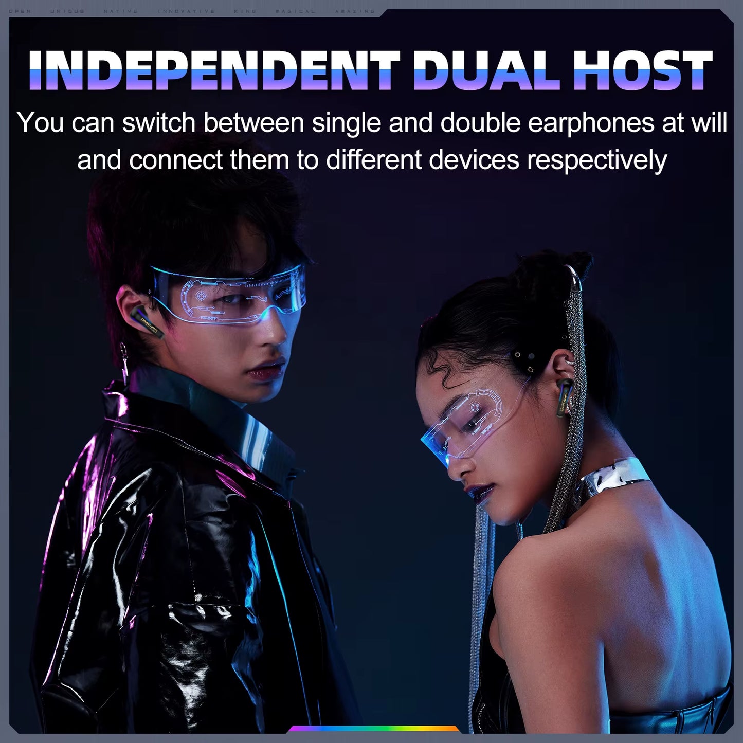T27 Dual-Mode Cool RGB Gaming Headphones with High-Definition Call Sound Quality and Low Latency for Gaming