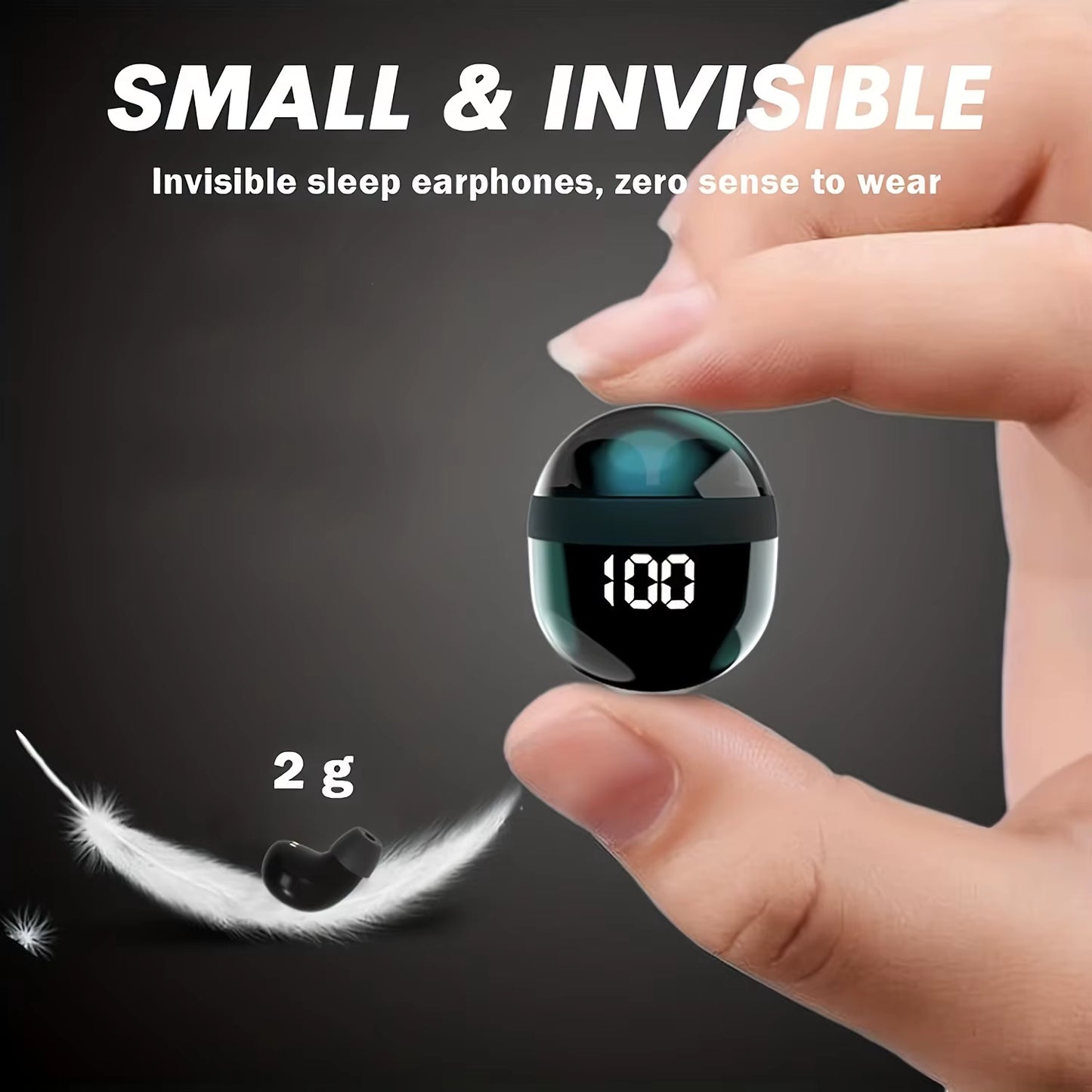 Invisible Mini Earbuds Wireless Low Profile Micro Smallest Tiny Discreet Hidden Earbuds for Work, Small Headphones