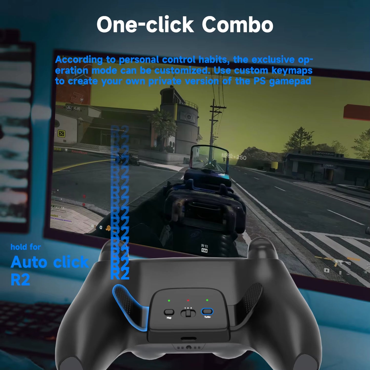 2 Back Buttons for Ps5 Controller, Accessory Upgrade Board, Redesigned Case, Programmable Rise Remapping Kit for Ps5
