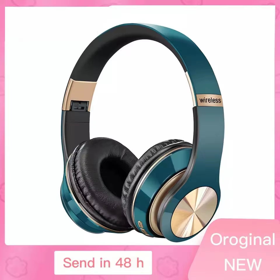 Bluetooth 5.0 Gaming Headphones Blutooth T5 Music Foldable Earphone Bluetooth Wireless Earphones for Phone Wired Headset Gamer