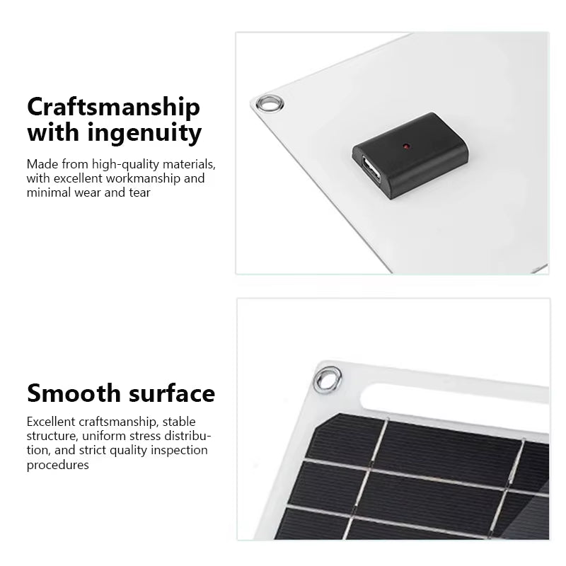 Solar Panel 5V 10W USB Type-C Charge Portable Flexible Kit Lightweigh Mini System for Phones Car Camping Hiking Power Banks IP65