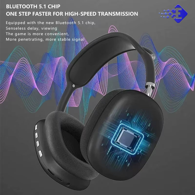 P9Promax Headphone Wireless Bluetooth Headset with Mic Noise Cancelling Headsets Stereo Sound Earphone Sports Gaming Headphones