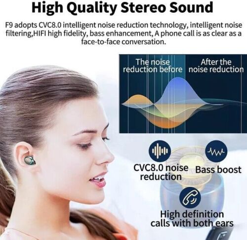 Bluetooth Earbuds TWS 5.3 Wireless Headphones Earphone Waterproof for All Phones
