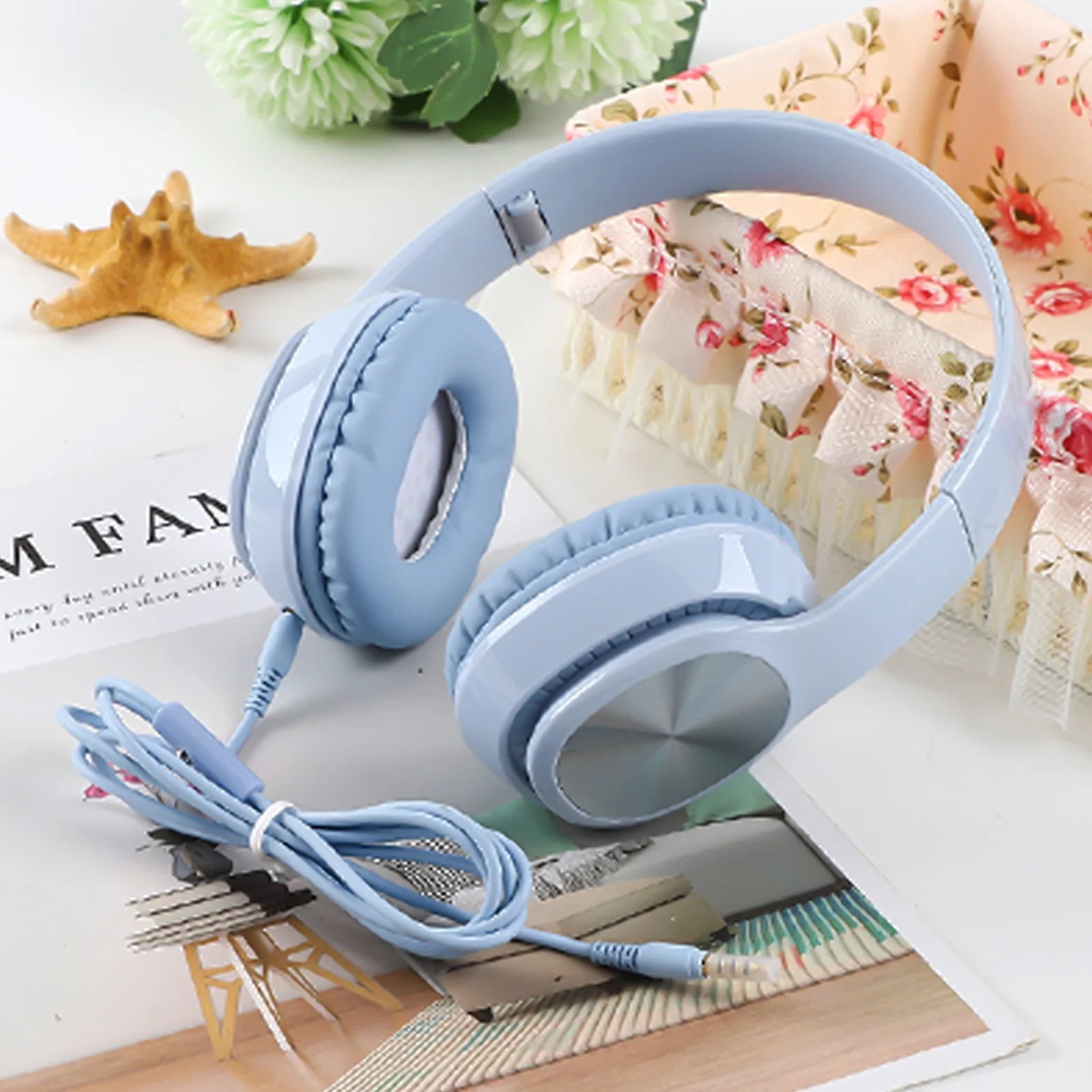 Christmas Gifts Clearance!  Over-Ear Headphones Lightweight Folding Stereo Bass Headphones with 1.2M Cord, Portable Wired Headphones for Smartphone Tablet Computer