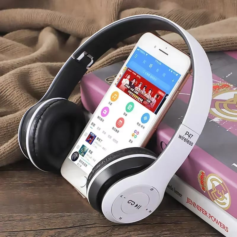 P47 Wireless Bluetooth Headphone with Mic Noise Cancelling Headsets Stereo Sound Earphones Sports Gaming Headphones Supports PC