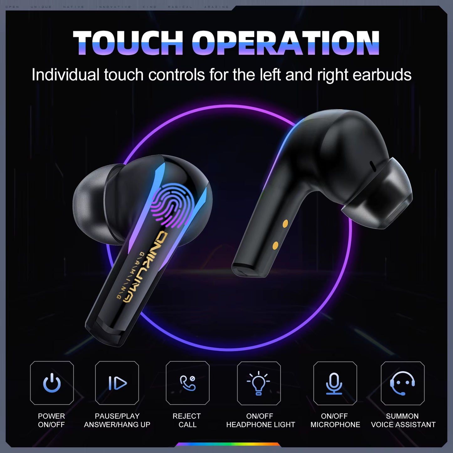 T27 Dual-Mode Cool RGB Gaming Headphones with High-Definition Call Sound Quality and Low Latency for Gaming