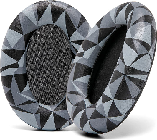 Wicked Cushions Extra Thick Replacement Earpads Compatible with Sony WH-1000XM3 Headphones - Geo Grey