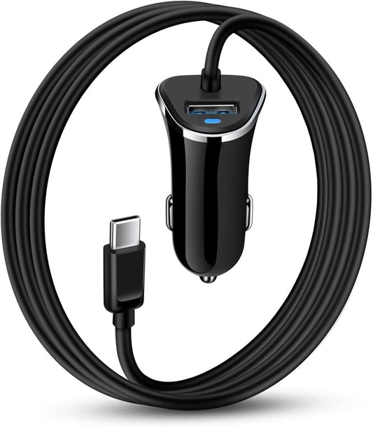 USB-C Car Charger, 3.4A USB Type C Car Charger Adapter & Fast Charge Cable Cords Cargador USBC Lighter for Samsung Galaxy S24 S23 S22 S20 S10 S9 S8 Note 20, Iphone 16 15 Pro Max Android Cigarette 12V