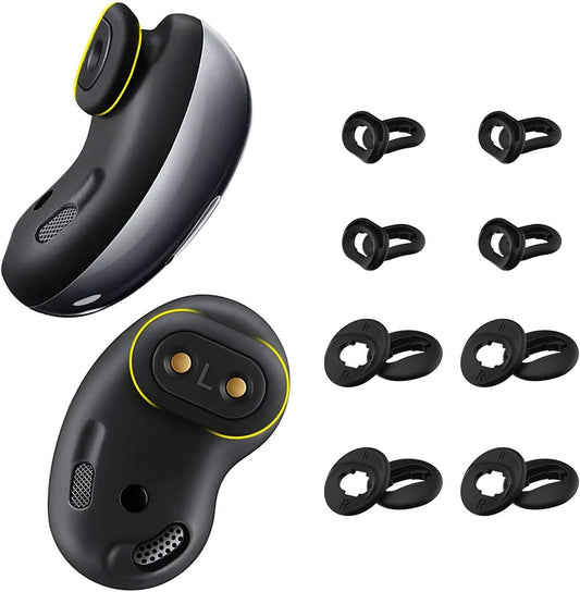 [8 Pairs] for Galaxy Buds Live Ear Tips Silicone Anti-Slip/Dust Ear Tip Accessories Compatible with Samsung Galaxy Buds Live - S/L (Black)