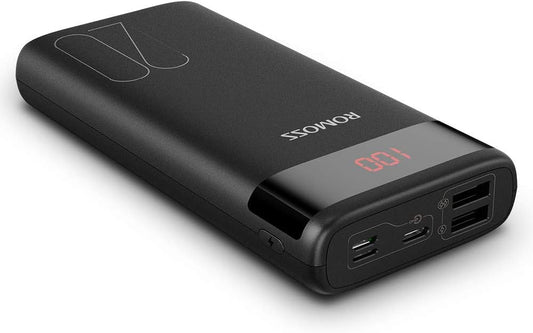 20000 Portable Charger, 3 Inputs & 2 Outputs Fast Charging Power Bank, Type-C Battery Pack with LED Display Compatible with Iphone 12 11 XS X 8 S21 Ipad Pro and More