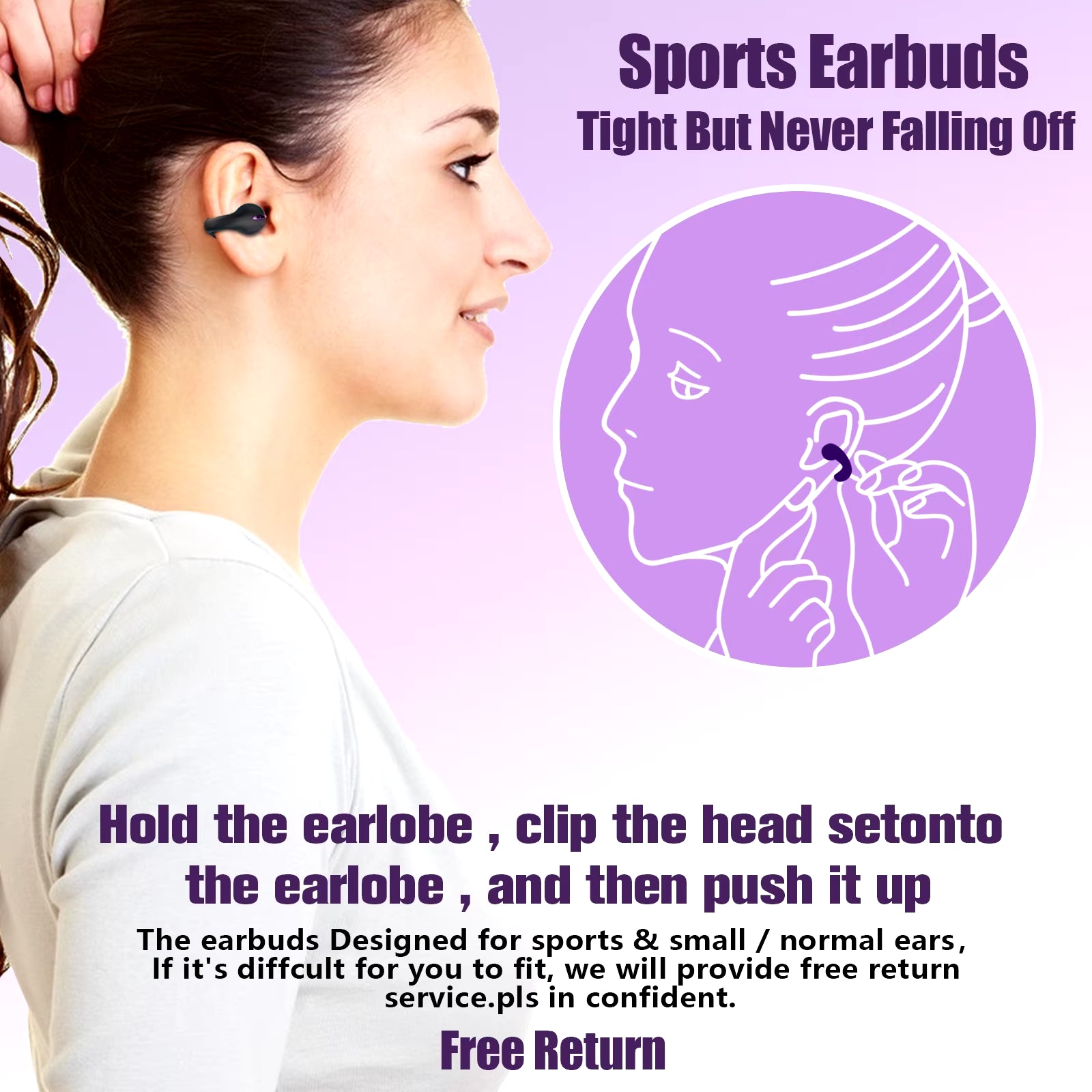 Bluetooth Wireless Ear Clips Buds Clip on Earbuds Open Headphones