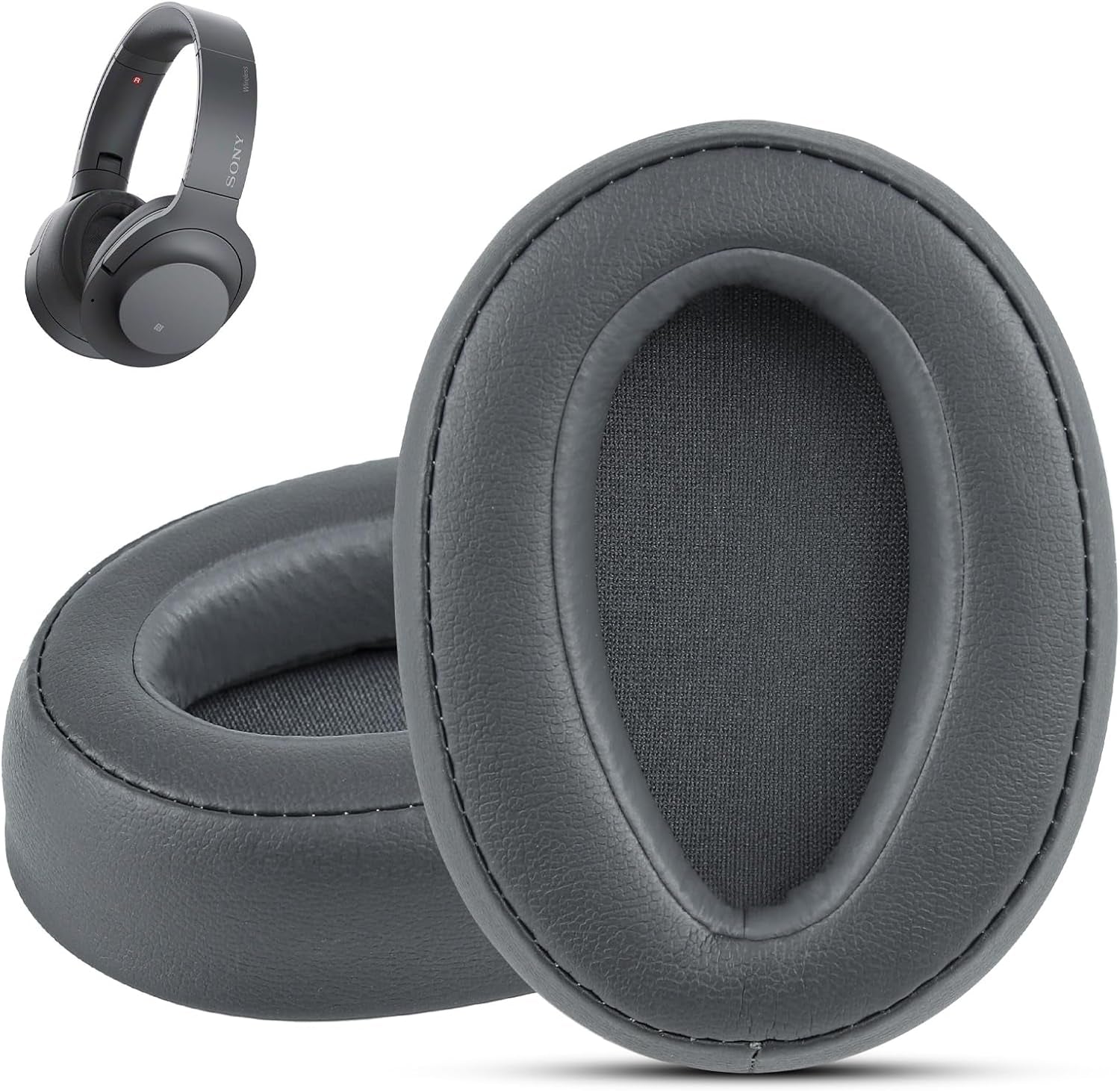 Replacement Earpads for Sony WH-H900N H.Ear on 2 & Sony MDR-100ABN Headphones, Sony Headphone Cushions Compatible with Sony 900N, Sony WH H900N Earpads with Soft Foam Leather(Grey)