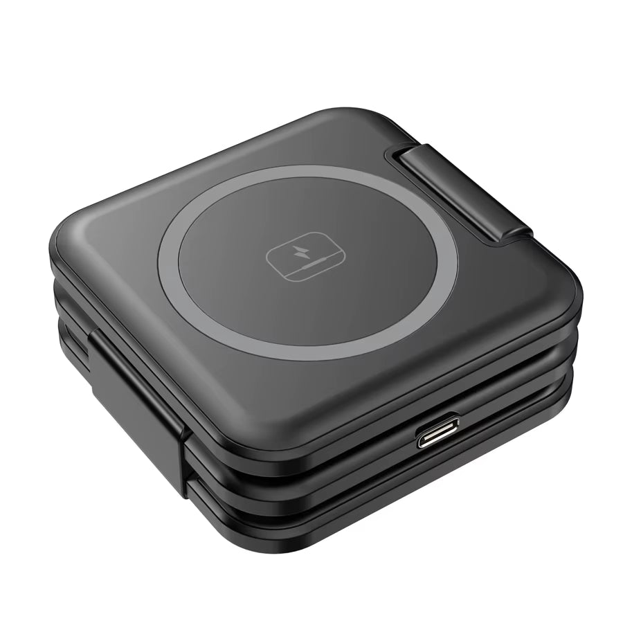 New Trending Smart Electronics Products Portable Phone Charger Magnetic Multi Foldable Stand 3 in 1 Wireless Charger for Iphone