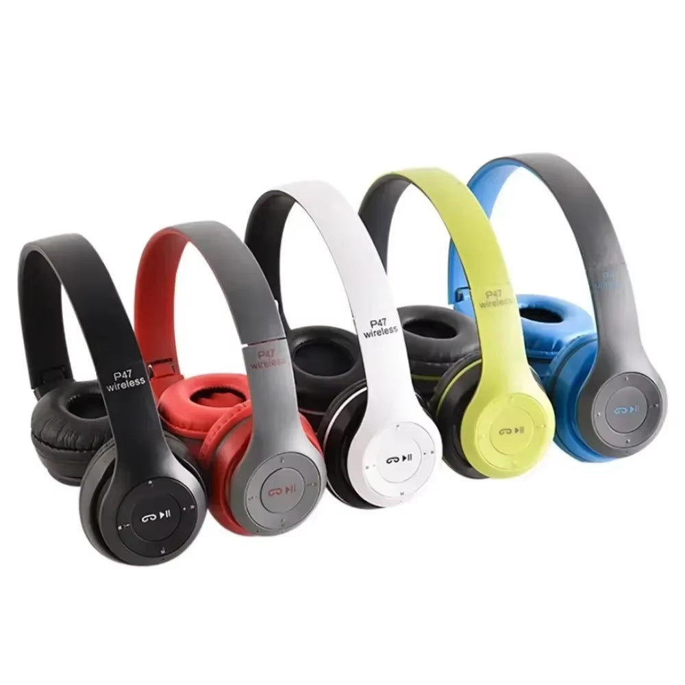 P47 Wireless Bluetooth Headphone with Mic Noise Cancelling Headsets Stereo Sound Earphones Sports Gaming Headphones Supports PC