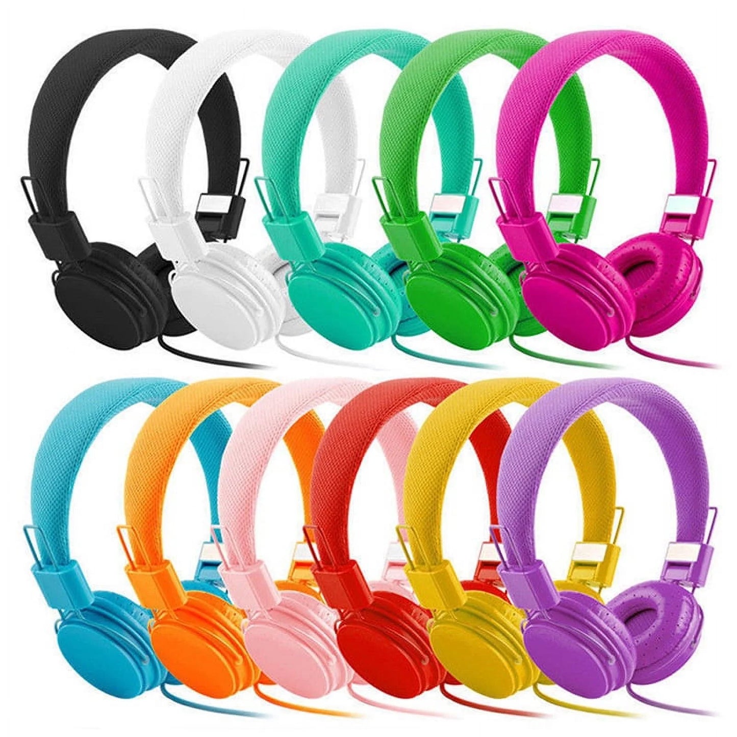 Kids Headphones, Wired Headset Foldable Children on Ear Headphones with Adjustable Headband, Stereo Sound,3.5Mm Jack for Tablet Cellphones Airplane School