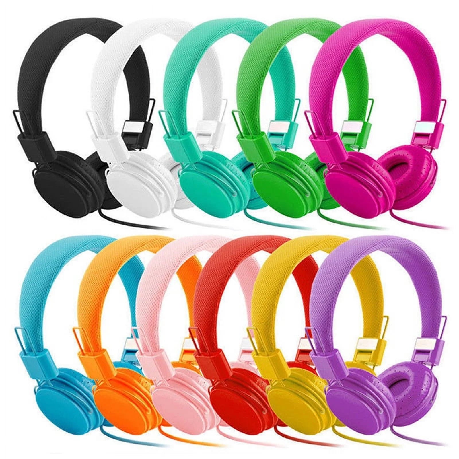 Kids Headphones, Wired Headset Foldable Children on Ear Headphones with Adjustable Headband, Stereo Sound,3.5Mm Jack for Tablet Cellphones Airplane School
