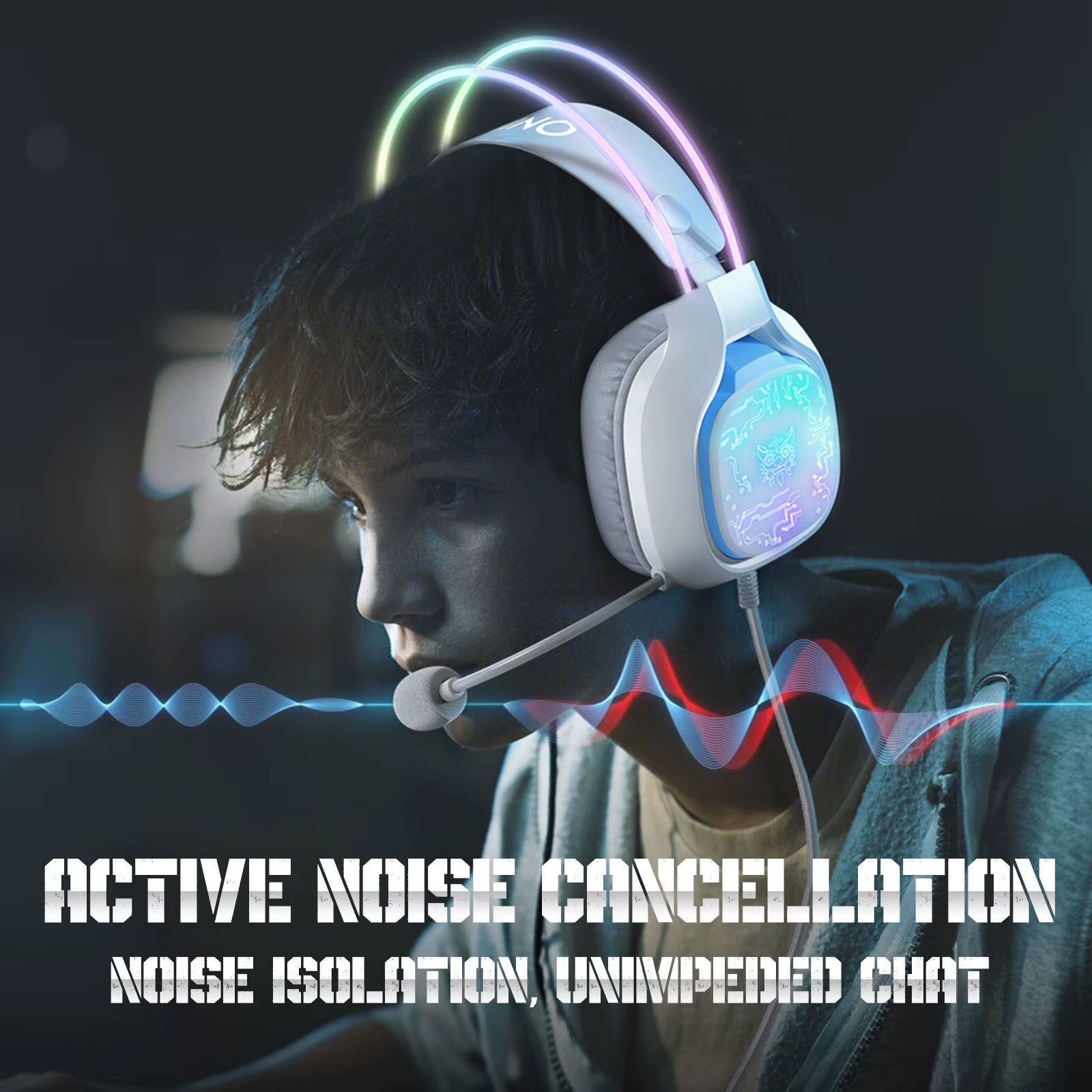 X22 Gaming Headphones with RGB Dynamic Light Professional Wired Headset Noise Reduction Microphone Stereo Eardphones