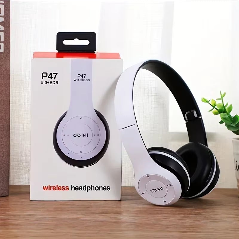 P47 Wireless Bluetooth Headphone with Mic Noise Cancelling Headsets Stereo Sound Earphones Sports Gaming Headphones Supports PC