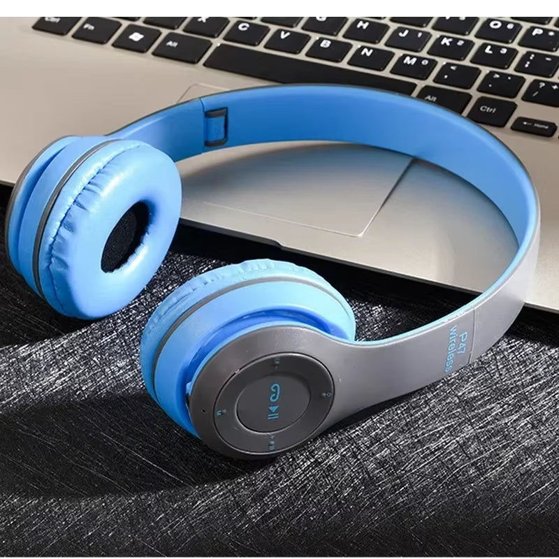 P47 Wireless Bluetooth Headphone with Mic Noise Cancelling Headsets Stereo Sound Earphones Sports Gaming Headphones Supports PC