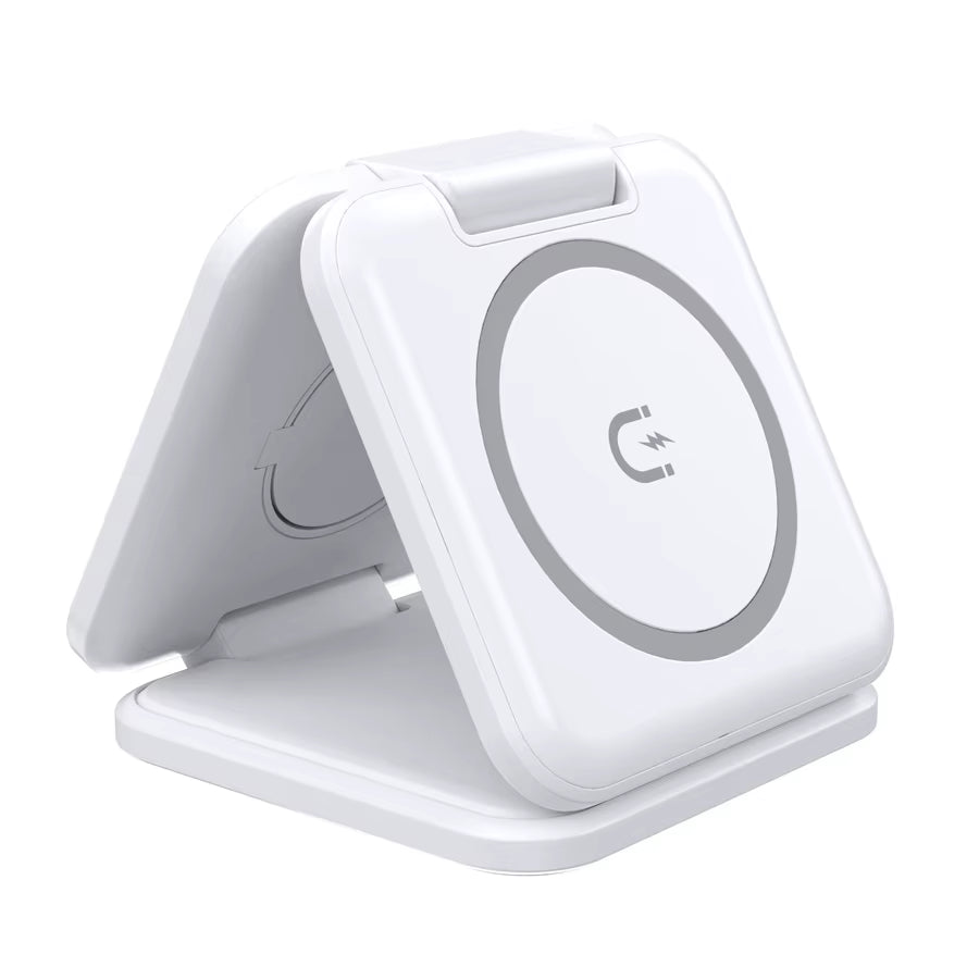 New Trending Smart Electronics Products Portable Phone Charger Magnetic Multi Foldable Stand 3 in 1 Wireless Charger for Iphone